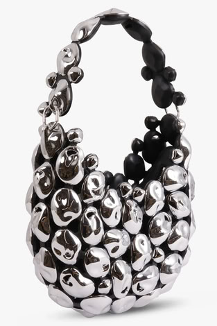 STONE CLOUD  BAG MEDIUM CHROME AND BLACK