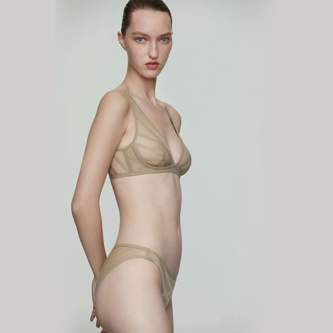 CUP WIRELESS BRA GRAY