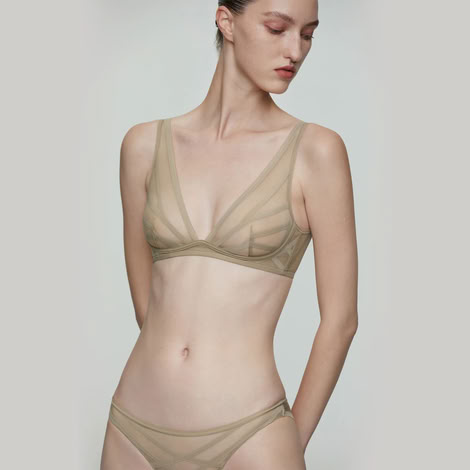 CUP WIRELESS BRA GRAY