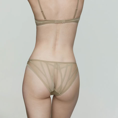 STRIPE LACE BRIEFS GRAY