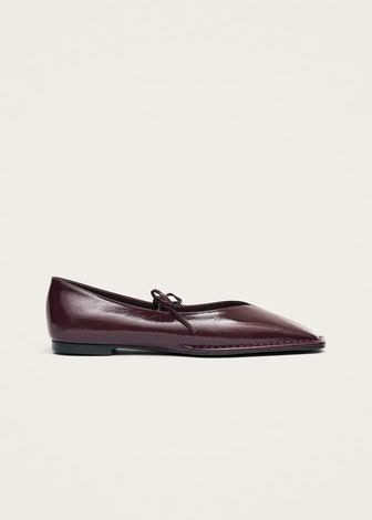 SWAY LEATHER BALLET FLATS IN BURGUNDY