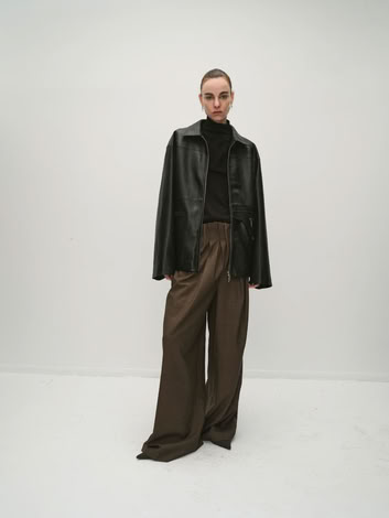 TATANIA GATHERED TROUSERS IN BROWN