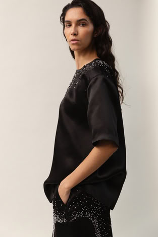 TOSHI SILK TOP IN BLACK
