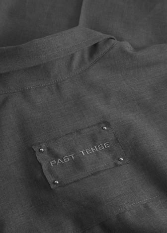 TROPICAL WOOL SNAP CLOSURE L/S SHIRT GREY MELANGE