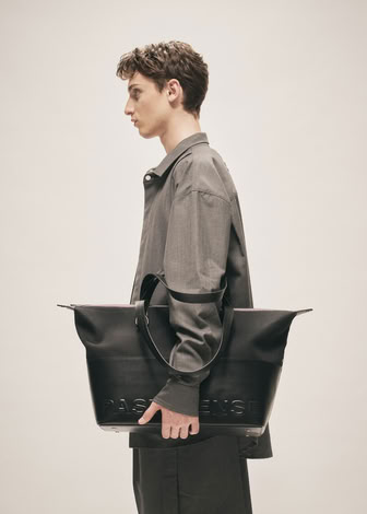 TROPICAL WOOL SNAP CLOSURE L/S SHIRT GREY MELANGE