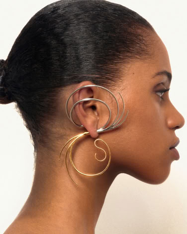 VORTICE EARRINGS LARGE  IN SILVER/GOLD