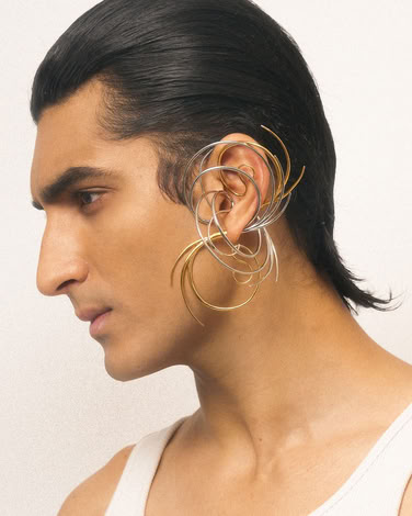 VORTICE EARRINGS LARGE  IN SILVER/GOLD