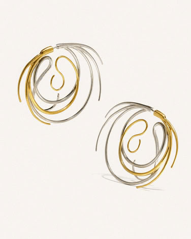 VORTICE EARRINGS LARGE  IN SILVER/GOLD