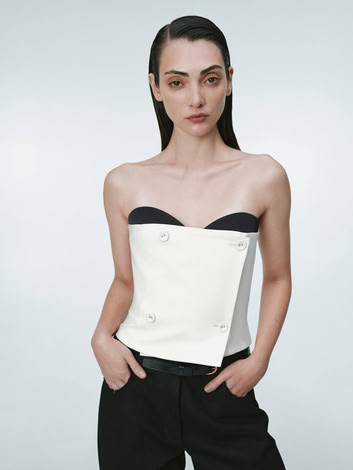 WHITE  WOOL MINI CORSET