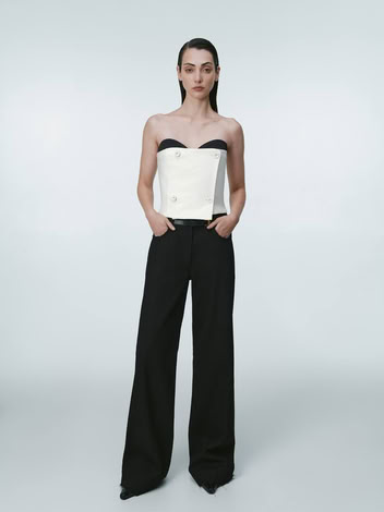 WHITE  WOOL MINI CORSET