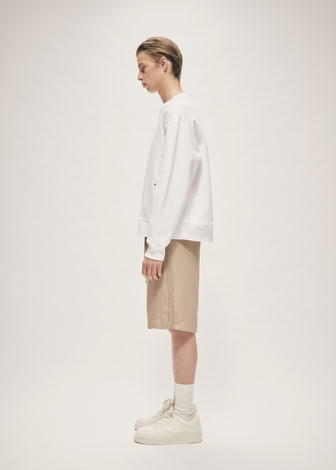 WIDE LEG DRAWSTRING TENCEL SHORTS LIGHT KHAKI