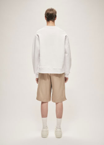 WIDE LEG DRAWSTRING TENCEL SHORTS LIGHT KHAKI