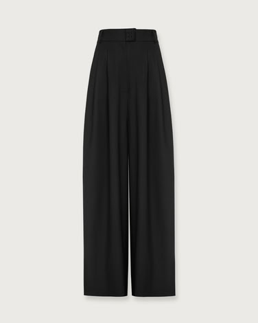 WIDE TROUSERS WITH BRA CLOSURE BLACK