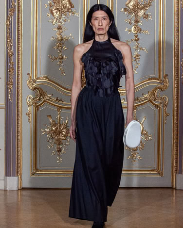 WIDE TROUSERS WITH BRA CLOSURE BLACK