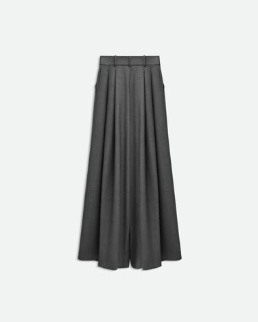 WIDE TROUSERS WITH BRA CLOSURE IN DARK GREY