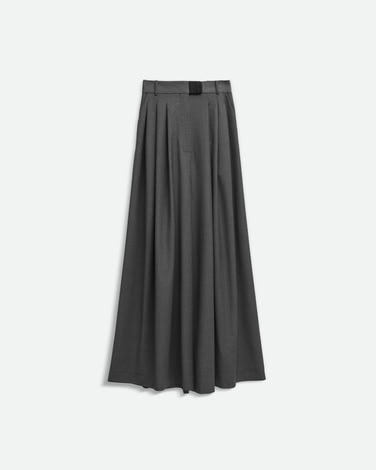 WIDE TROUSERS WITH BRA CLOSURE IN DARK GREY