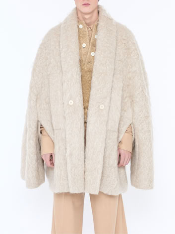 WOOL CAPE IN BEIGE