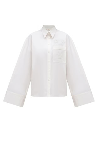 ZORYANA EMBROIDERED SHIRT IN WHITE