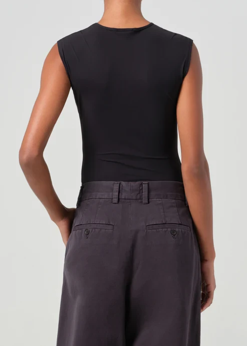 AURA SLEEVELESS BODYSUIT IN BLACK