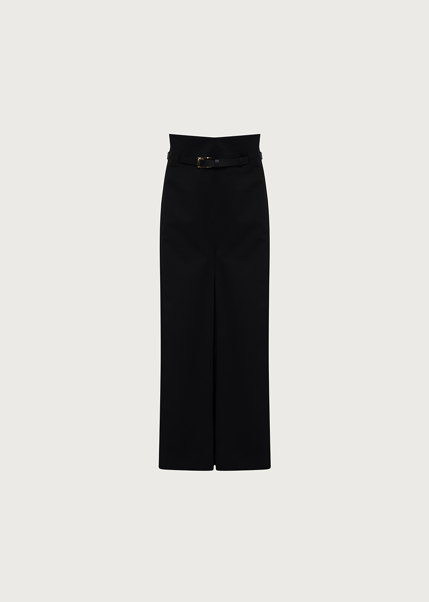 BELTED SQUARE CULOTTES BLACK