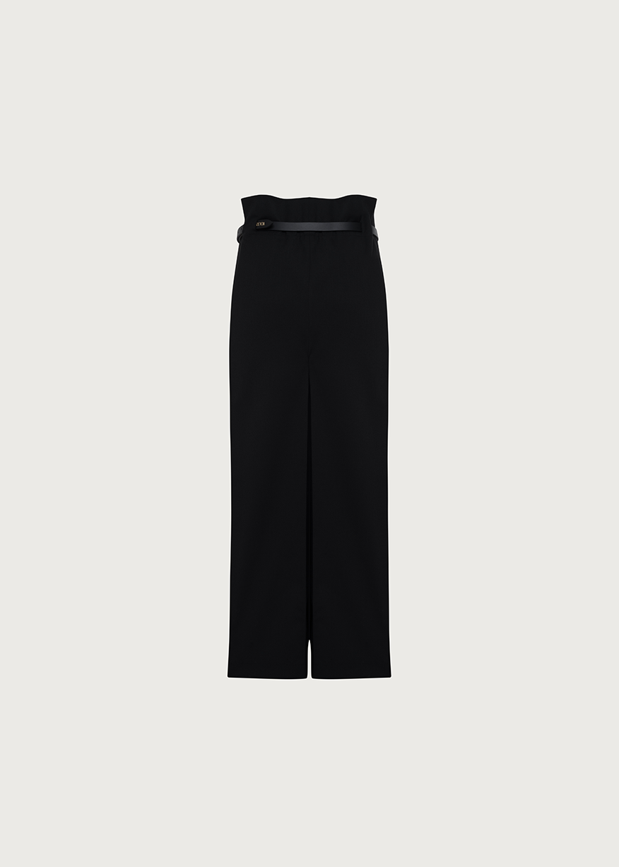 BELTED SQUARE CULOTTES BLACK