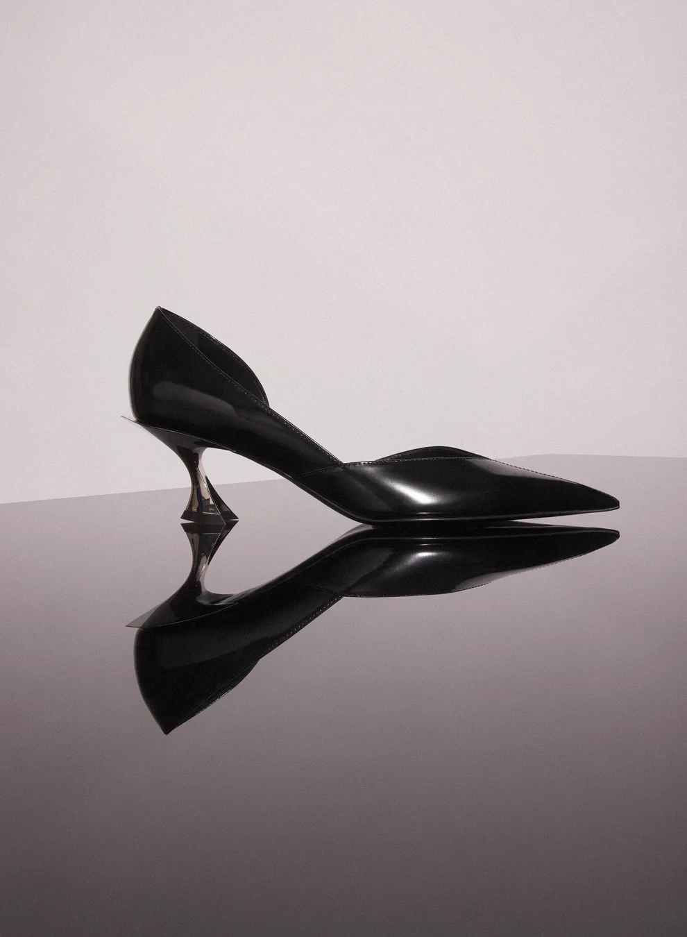 BLACK LEATHER FANG 55 PUMP 