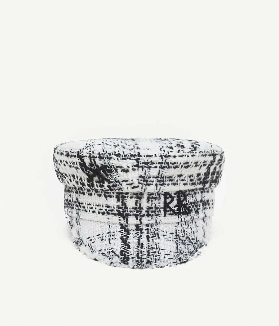 CHECK BAKER BOY CAP IN BLACK/WHITE