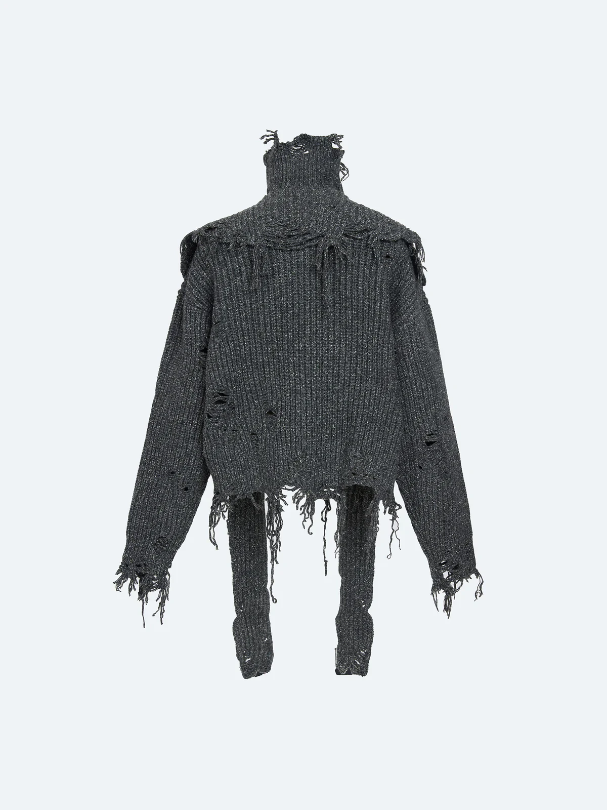 DISTRESSED SWEATER IN BLACK 