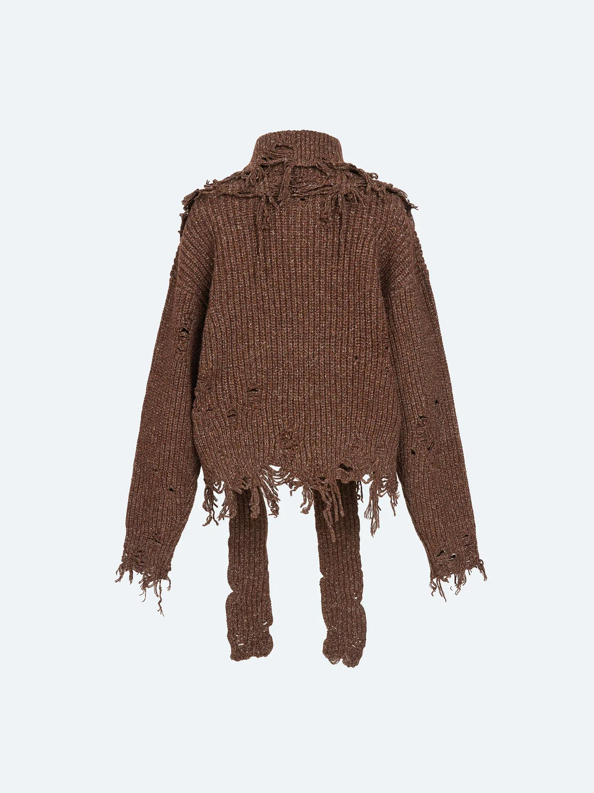 DISTRESSED SWEATER IN BROWN 