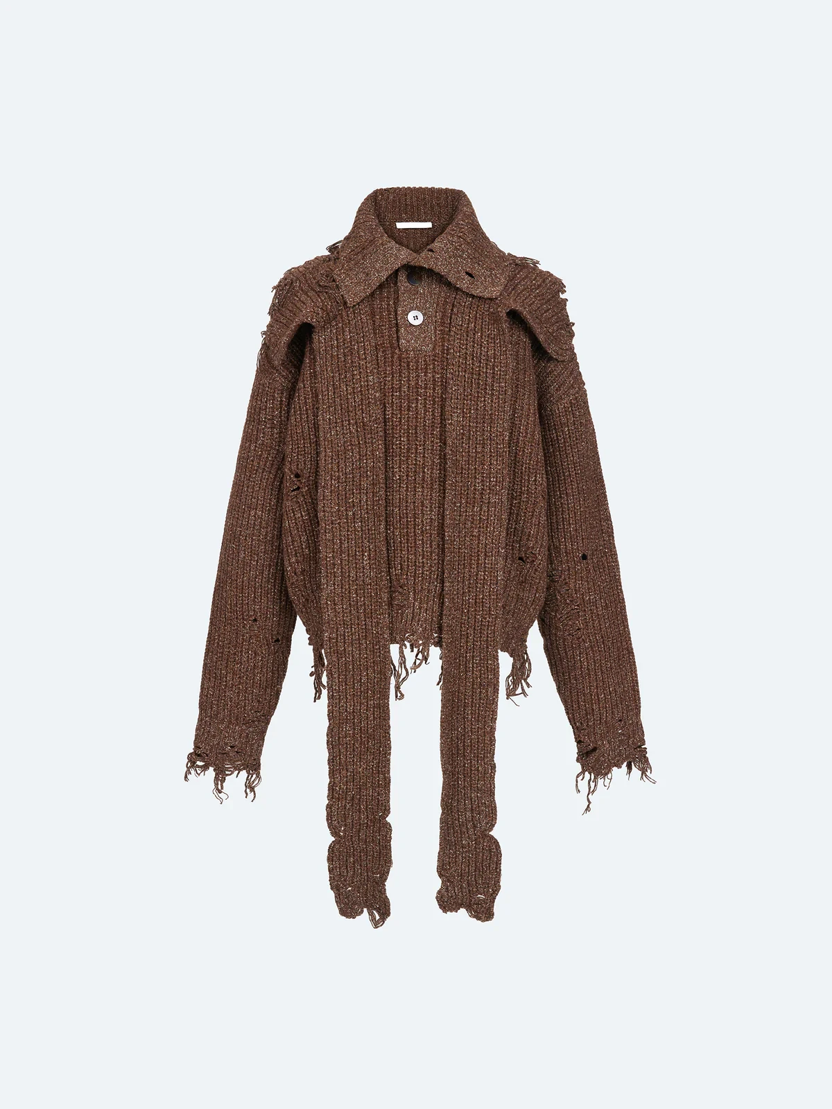 DISTRESSED SWEATER IN BROWN 