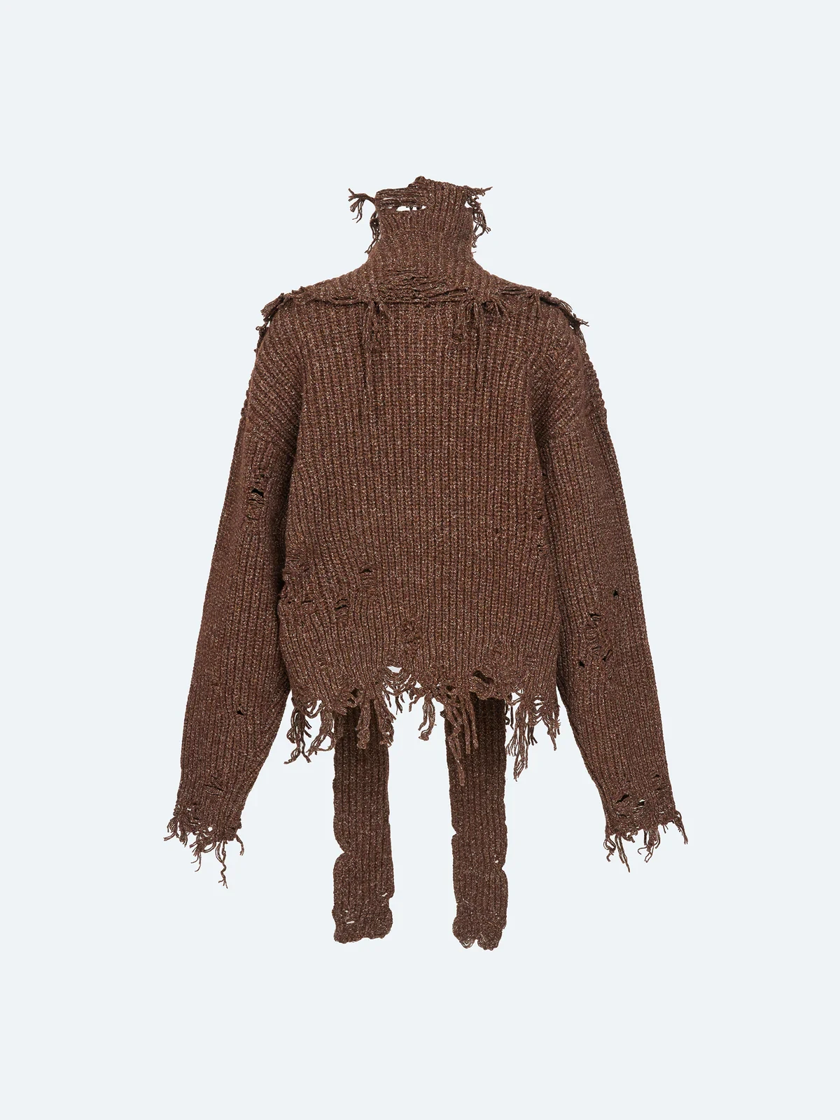 DISTRESSED SWEATER IN BROWN 