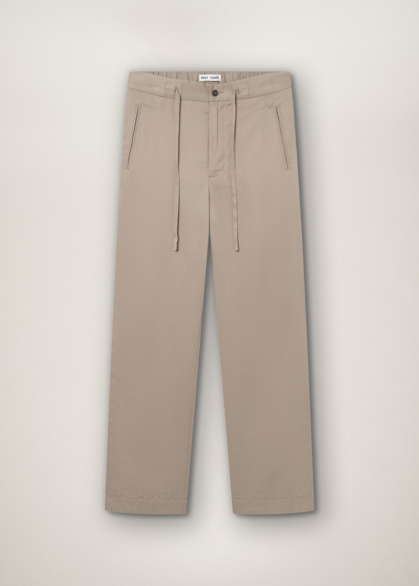 WIDE LEG DRAWSTRING TENCEL TROUSERS LIGHT KHAKI