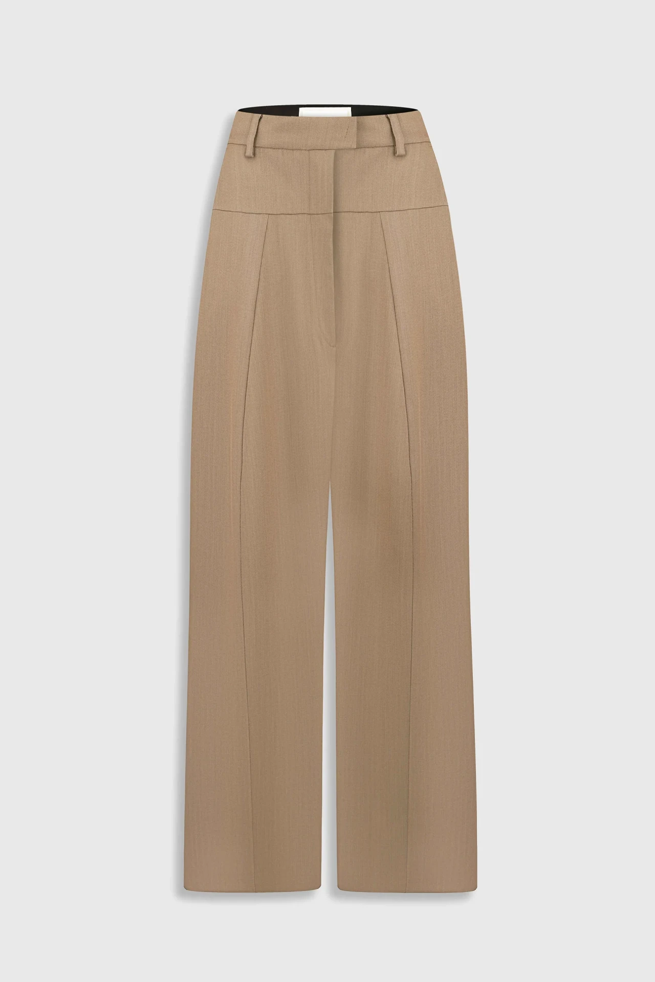 HIGH-RISE WOOL WIDE-LEG PANTS IN BEIGE