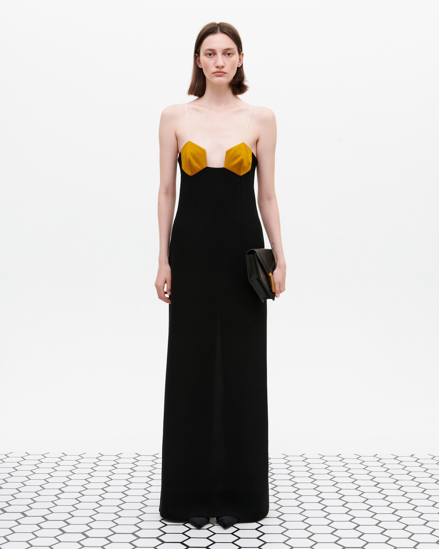 HONEYCOMB BICOLOR DRESS GOLD 