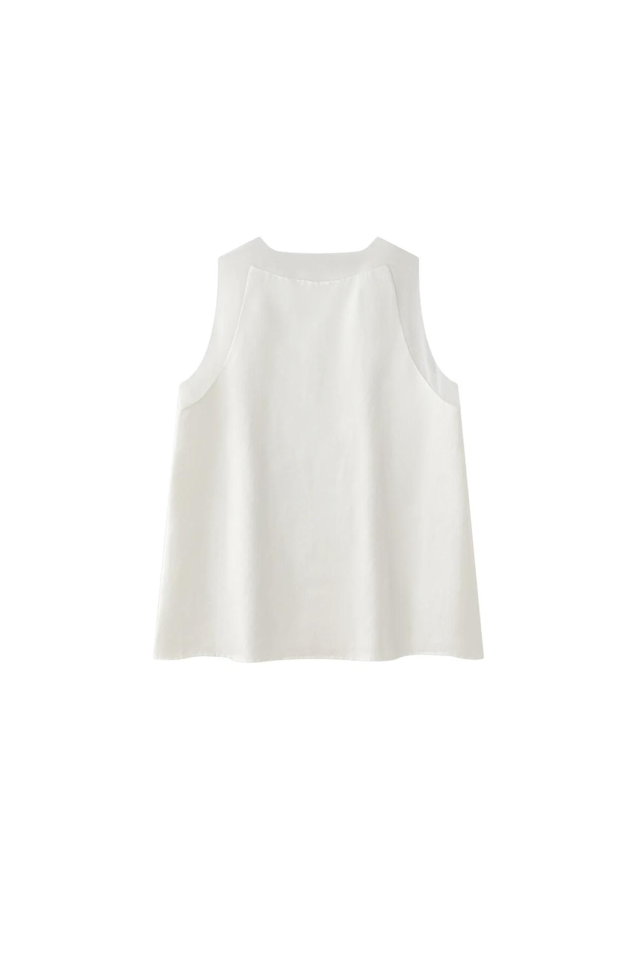 IRENE PATCHED SILK TANK WHITE