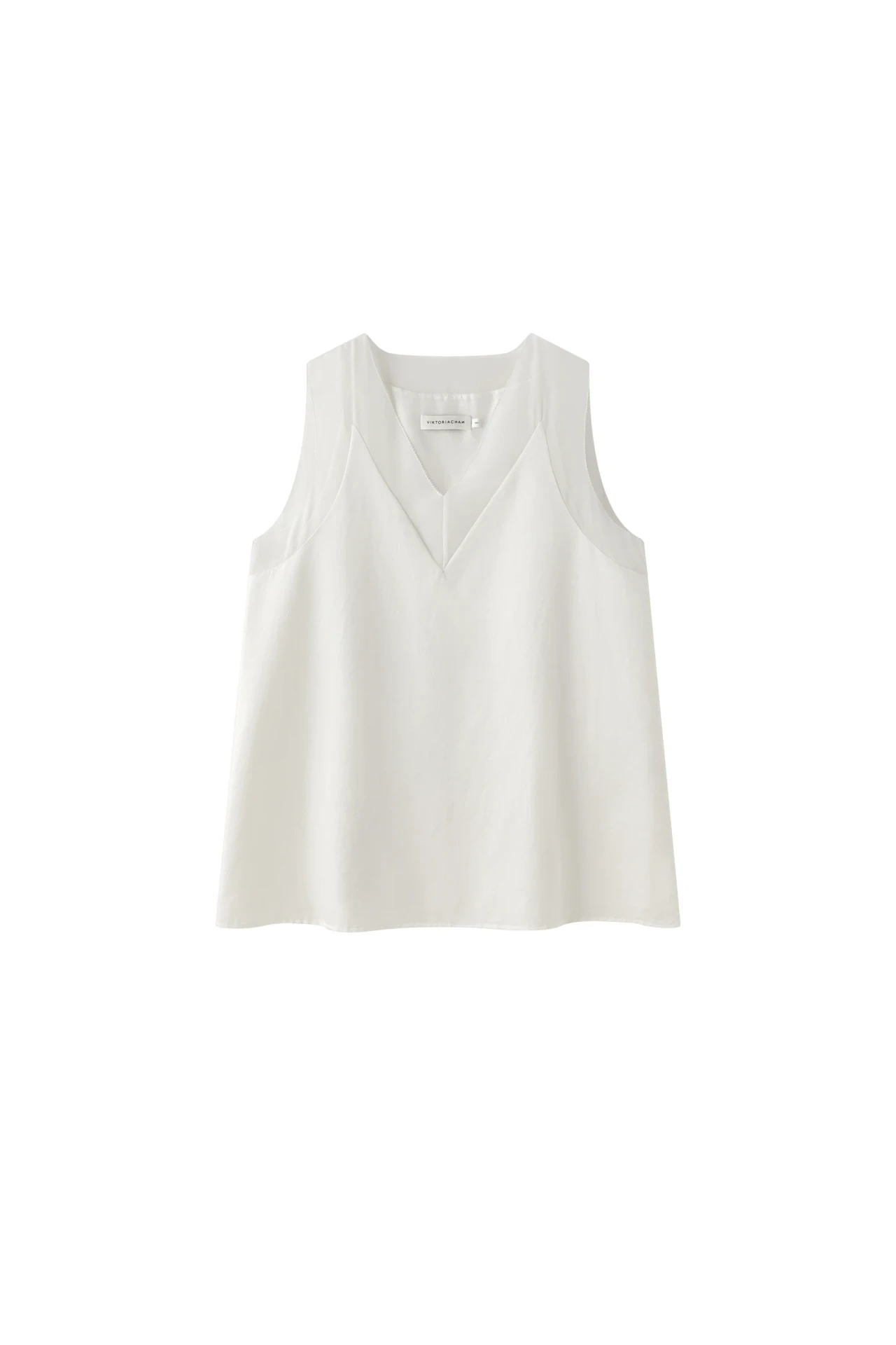 IRENE PATCHED SILK TANK WHITE