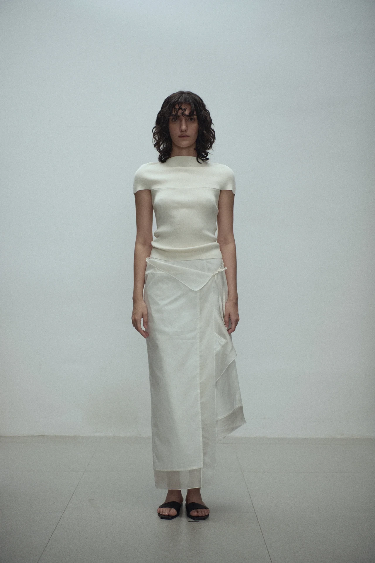 IRENE PATCHED SKIRT IVORY