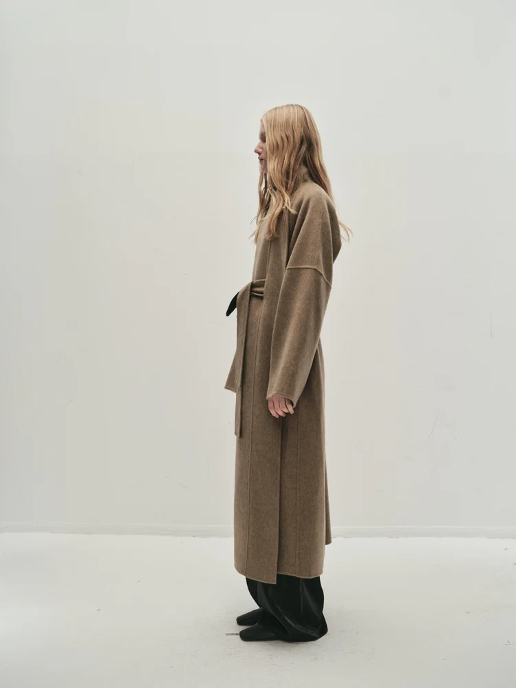JULIET LONG COAT IN MOLE