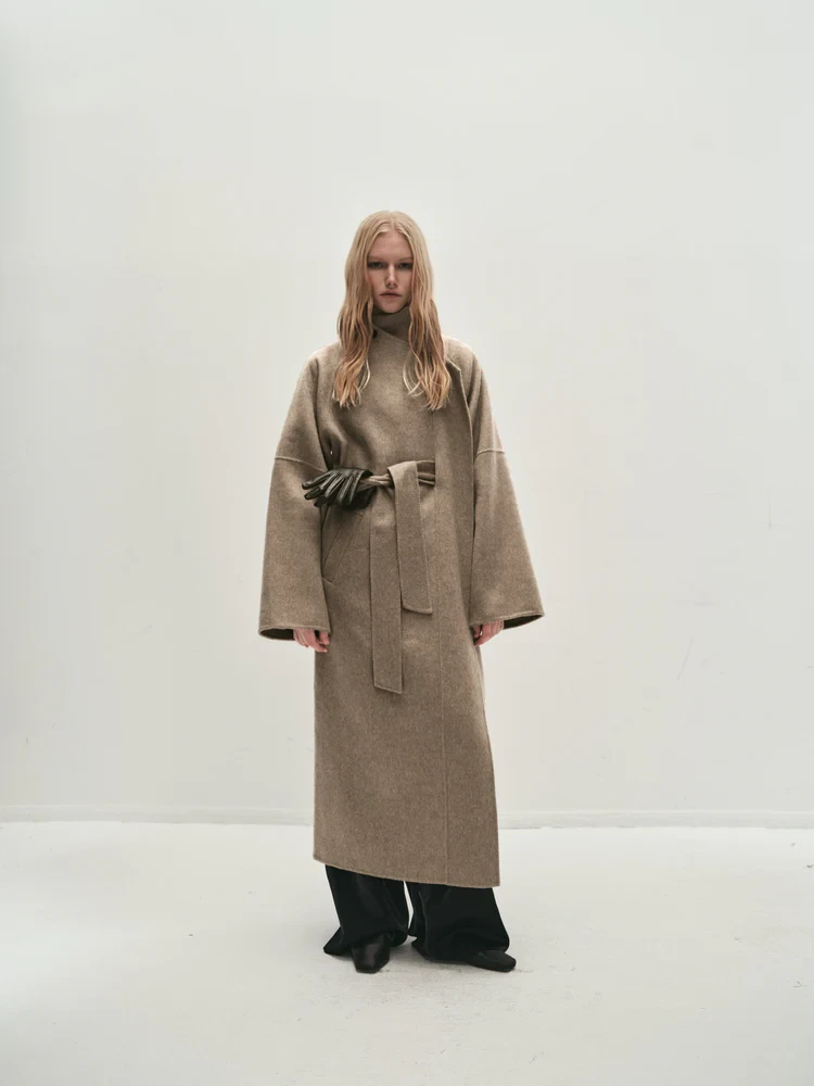 JULIET LONG COAT IN MOLE