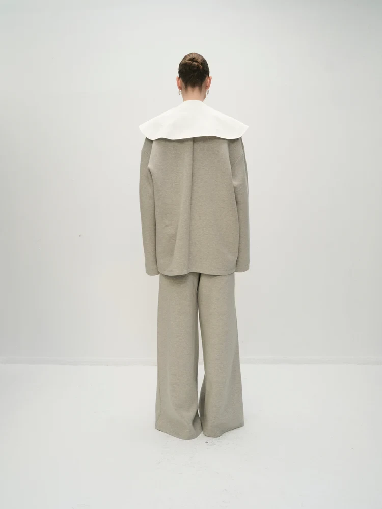 LARISSA JERSEY CARDIGAN IN MOLE