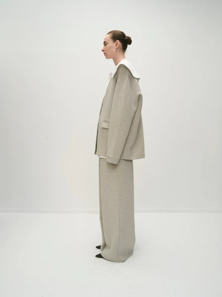 LARISSA JERSEY CARDIGAN IN MOLE