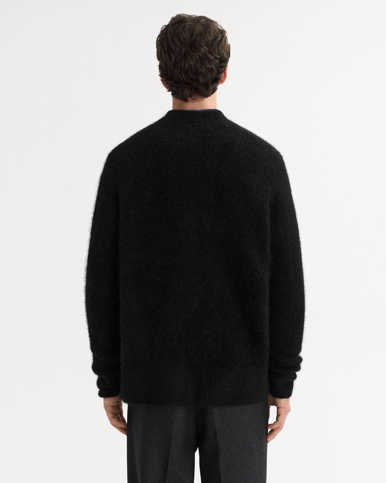 MEN'S ALPACA CARDIGAN BLACK