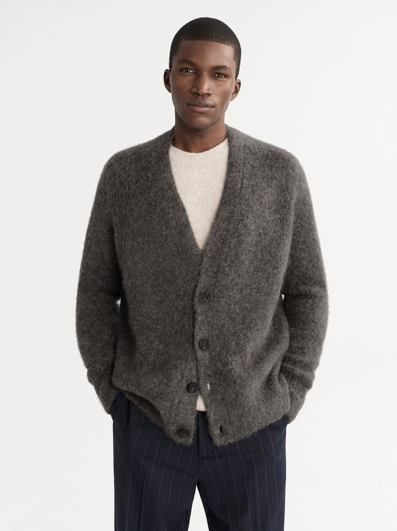 MEN'S ALPACA CARDIGAN WOOD