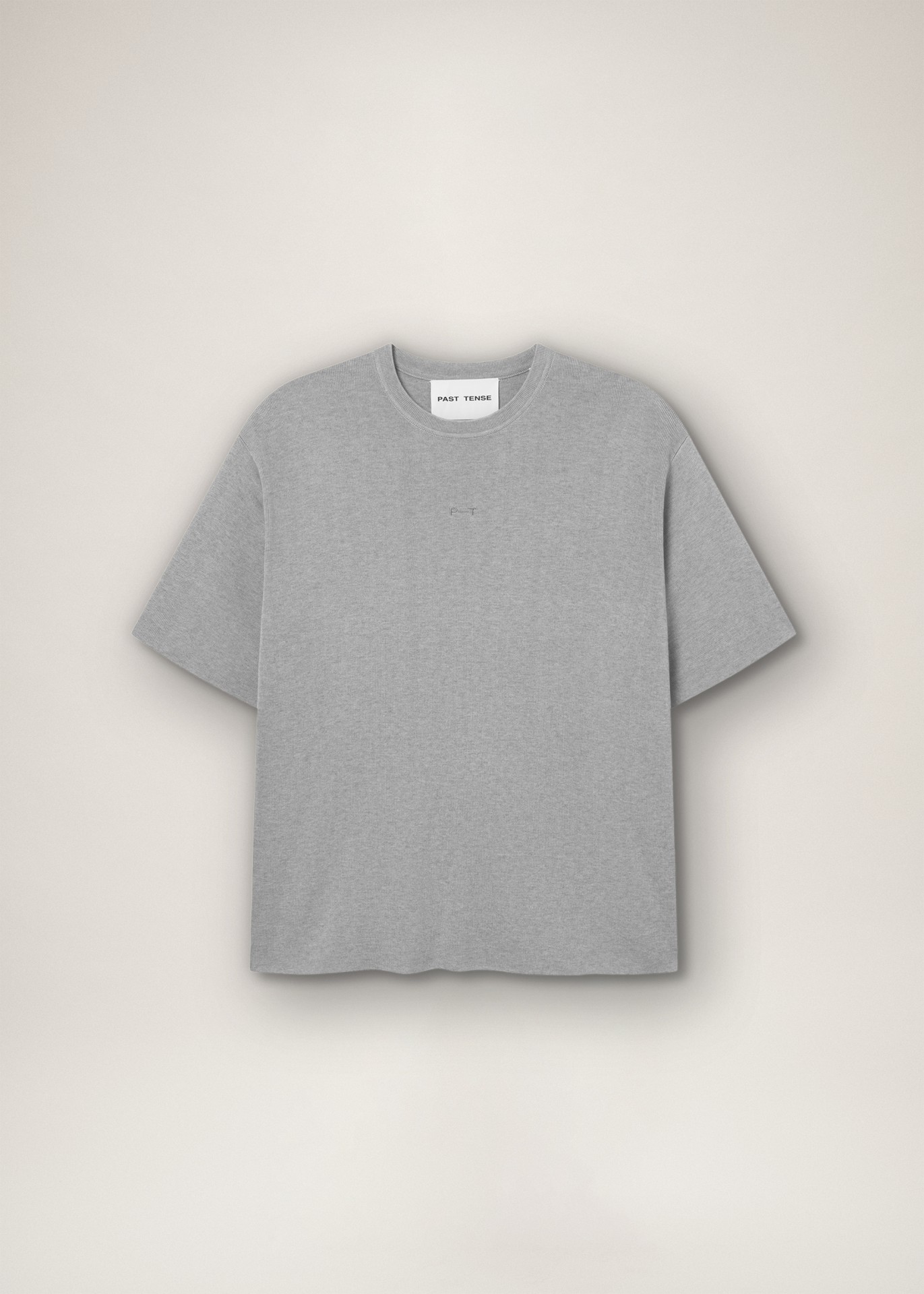 MILANO KNIT CREWNECK T-SHIRT IN GREY MELANGE