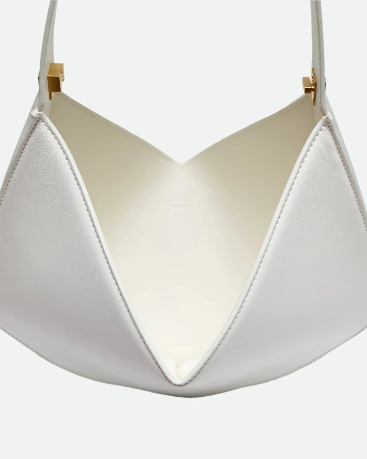 MINI CRUSHED GRAIN BAG LEATHER WHITE