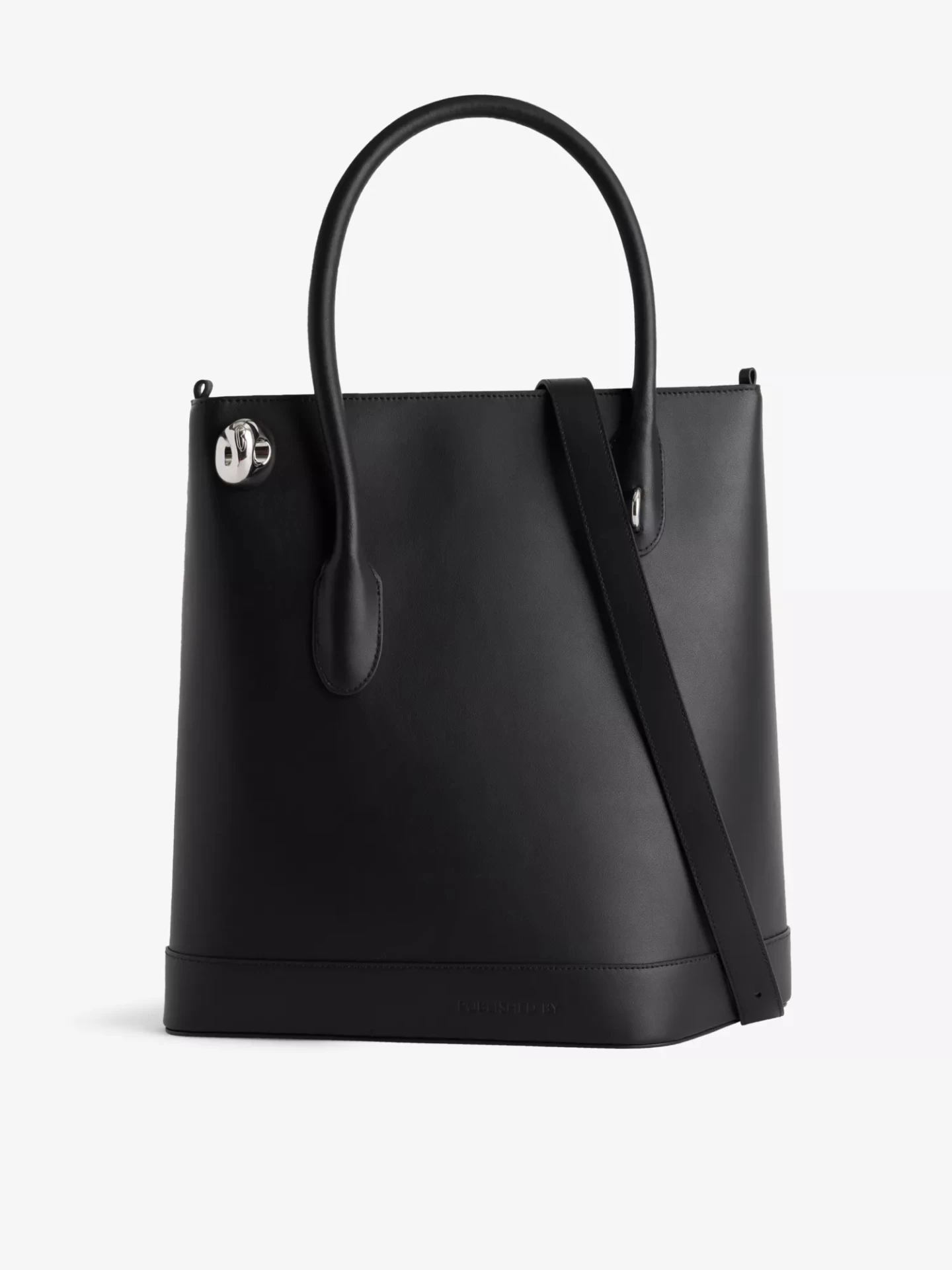 NOONA TOTE TALL IN BLACK AND CHROME