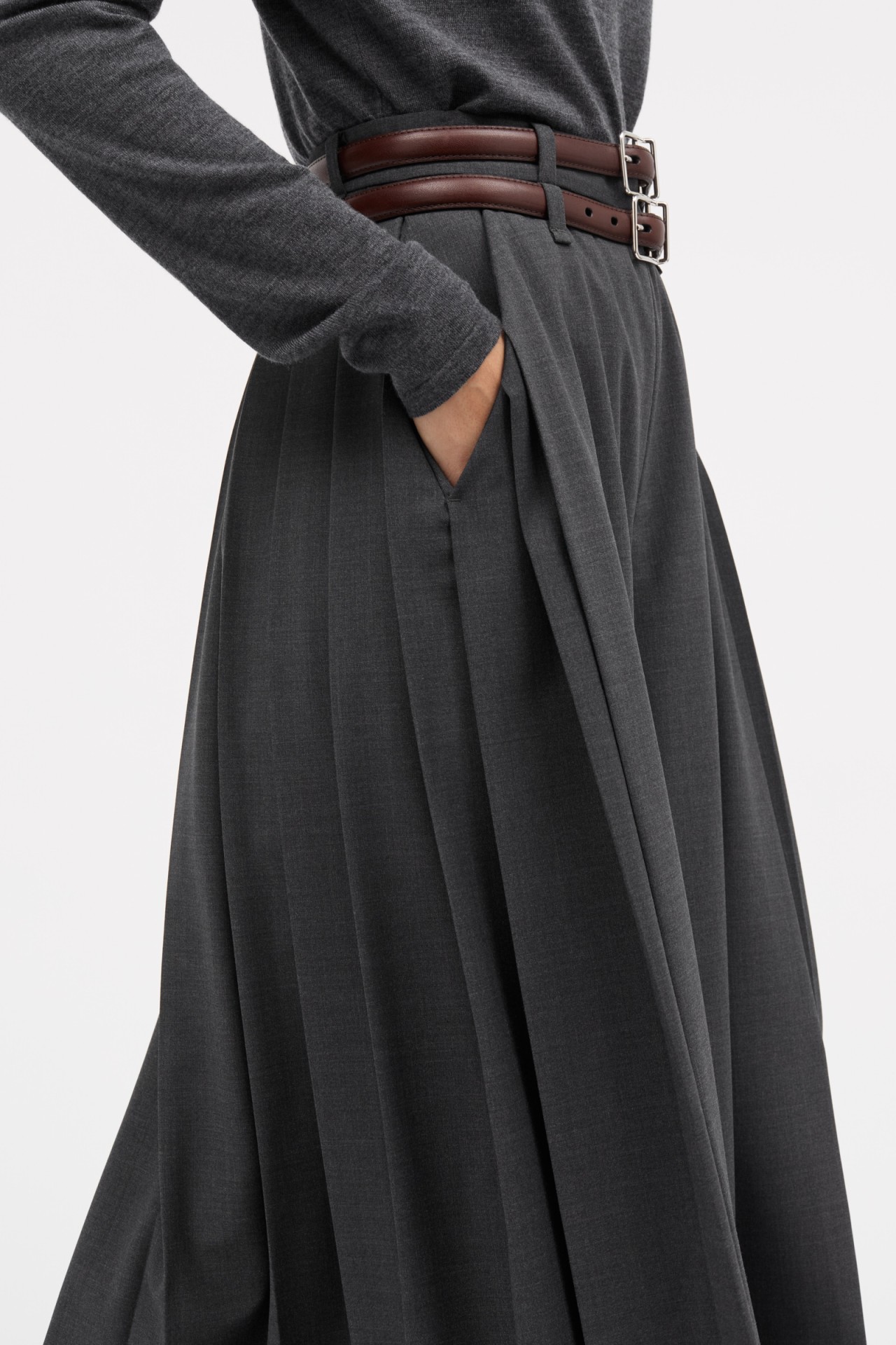 PHIA PANTS IN DARK GREY MELANGE