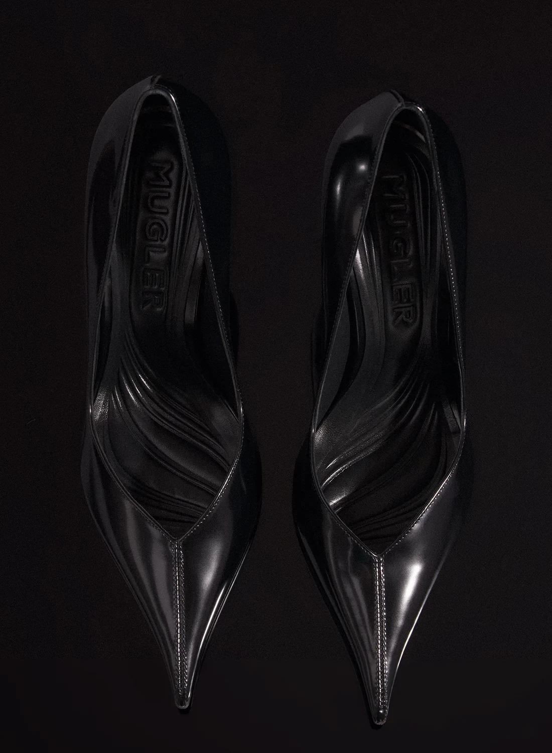 BLACK LEATHER FANG  95 PUMP