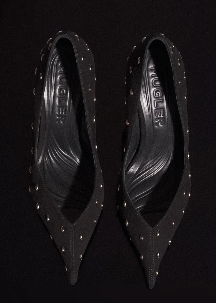 PUMP SUEDE BLACK/BLACK HEEL