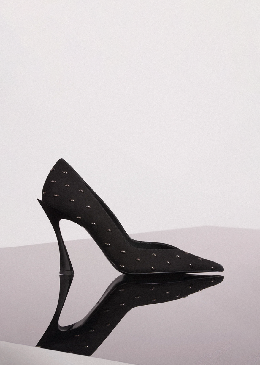PUMP SUEDE BLACK/BLACK HEEL